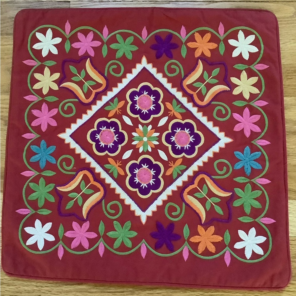 Pottery Barn Embroidered Pillow Cover